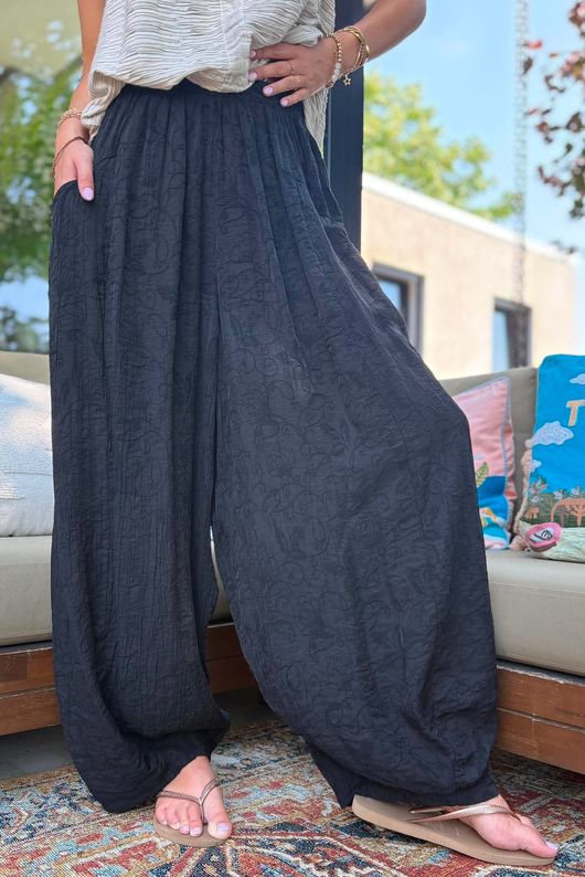 Tasha Damask Bloom Pant Black